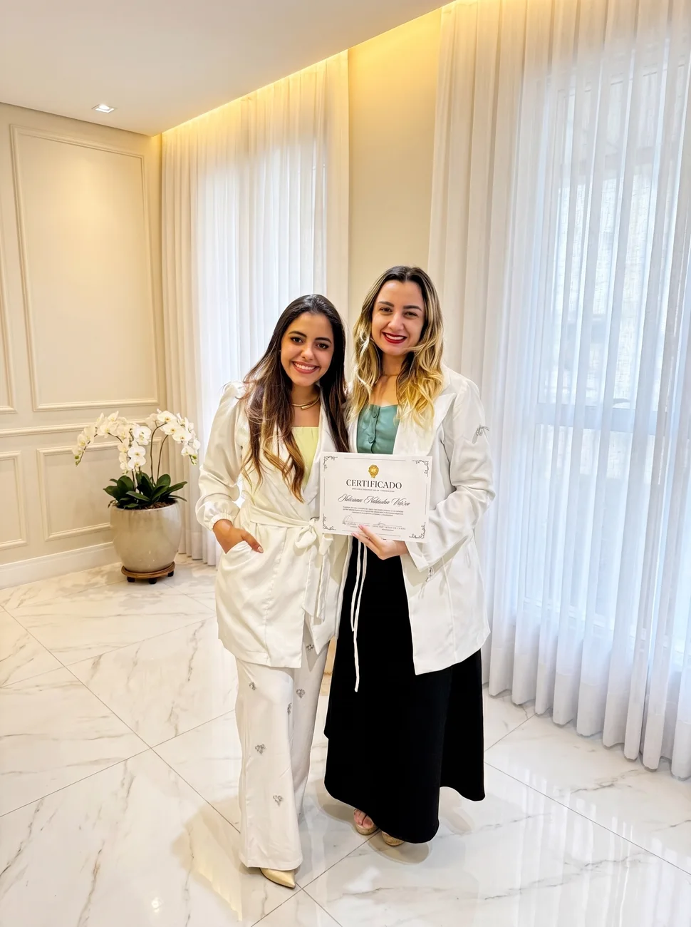 Entrega de certificado na Clínica Solemia
